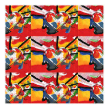 モダンカラフル水彩ハートポスター