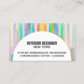 モダンカラフル水彩画ストライプ画 名刺 (裏面)