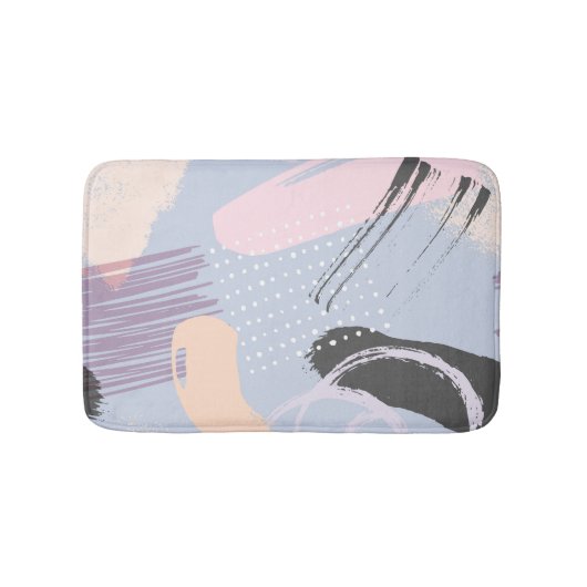 モダンカラフル水彩画 バスマット (正面)