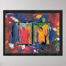 モダンカラフル水彩自由の女神2 ポスター