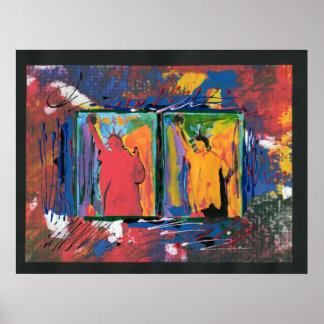 モダンカラフル水彩自由の女神2 ポスター