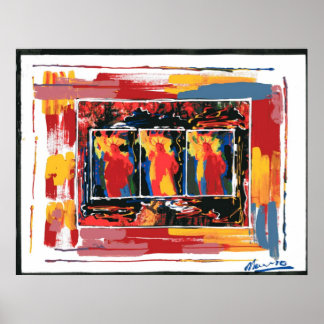 モダンカラフル水彩自由の女神9-11 ポスター