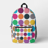 モダンカラフル水玉模様新学期 プリントバックパック (正面)