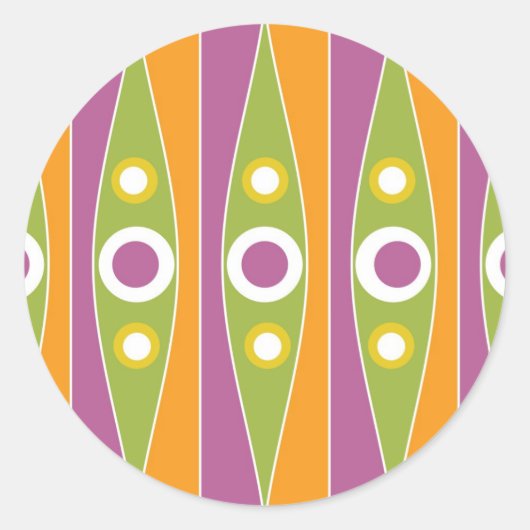 モダンカラフル水玉模様 ラウンドシール (正面)