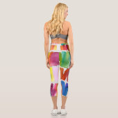 モダンカラフル水芸術品を気取ったカラフルファンキー技術 カプリレギンス (裏面)