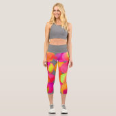 モダンカラフル水芸術品を気取ったカラフルファンキー技術 カプリレギンス (正面)