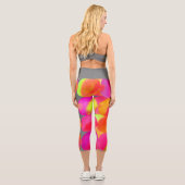 モダンカラフル水芸術品を気取ったカラフルファンキー技術 カプリレギンス (裏面)