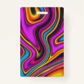 モダンカラフル波形と流体インクのフォトIDバッジ バッジ (裏面)