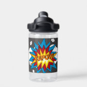 モダンカラフル漫画本KAPOWアポップ・アートのート ウォーターボトル (背面)