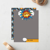 モダンカラフル漫画本KAPOWアポップ・アートのート ノートカード (正面/裏面インサイチュ)