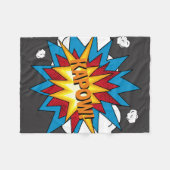 モダンカラフル漫画本KAPOWアポップ・アートのート フリースブランケット (正面(横))