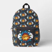 モダンカラフル漫画本KAPOWアポップ・アートのート プリントバックパック (正面)