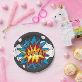 モダンカラフル漫画本KAPOWアポップ・アートのート ペーパープレート (パーティー)