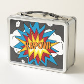 モダンカラフル漫画本KAPOWアポップ・アートのート メタルランチボックス (裏面)
