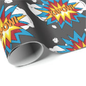 モダンカラフル漫画本KAPOWアポップ・アートのート ラッピングペーパー (ロールコーナー)