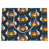 モダンカラフル漫画本KAPOWアポップ・アートのート ラージペーパーバッグ (正面)