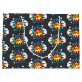 モダンカラフル漫画本KAPOWアポップ・アートのート ラージペーパーバッグ (裏面)