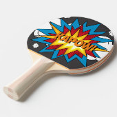 モダンカラフル漫画本KAPOWアポップ・アートのート 卓球ラケット (正面アングル)