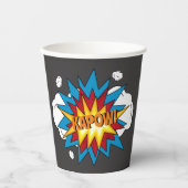 モダンカラフル漫画本KAPOWアポップ・アートのート 紙コップ (正面)