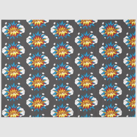 モダンカラフル漫画本KAPOWアポップ・アートのート 薄葉紙 (正面)