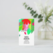 モダンカラフル熱帯抽象芸術夏パターン 名刺 (スタンド正面)