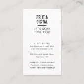 モダンカラフル熱帯抽象芸術夏パターン 名刺 (裏面)