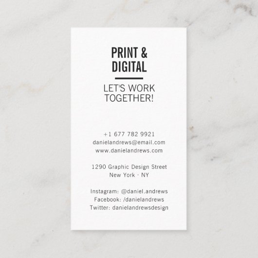 モダンカラフル熱帯抽象芸術夏パターン 名刺 (裏面)