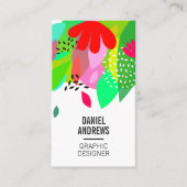 モダンカラフル熱帯抽象芸術夏パターン 名刺 (正面)