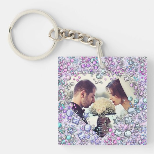 モダンカラフル珠心形形形形形器 キーホルダー (正面)