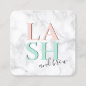 モダンカラフル白大理石 スクエア名刺 (正面)