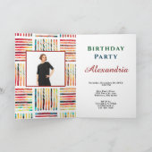 モダンカラフル第50回誕生日招待状 カード (内部)