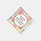 モダンカラフル第50誕生日 スタンダードカクテルナプキン (角)