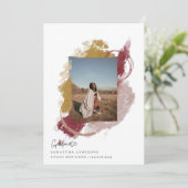 モダンカラフル筆の卒業写真 招待状 (スタンド正面)