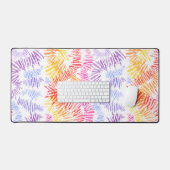 モダンカラフル筆ストローク付きデスクマット デスクマット (キーボード&マウス)