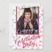 モダンカラフル紙吹雪 招待状 (正面)