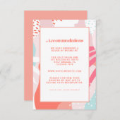 モダンカラフル結婚詳細コーラル エンクロージャーカード (正面/裏面)