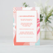 モダンカラフル結婚詳細コーラル エンクロージャーカード (スタンド正面)