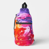 モダンカラフル絵を描プリント スリングバッグ (正面)