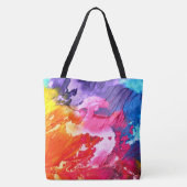 モダンカラフル絵を描プリント トートバッグ (裏面)