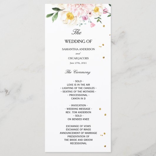 モダンカラフル美しい水彩花 メニュー (正面)