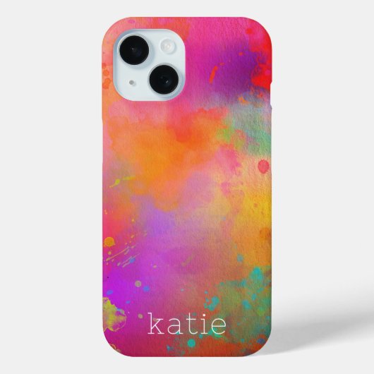 モダンカラフル色彩の鮮やか名を付けた水彩画 Case-Mate iPhoneケース (裏面)