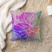 モダンカラフル芸術的抽象芸術水色スタイル クッション (ブランケット)