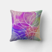 モダンカラフル芸術的抽象芸術水色スタイル クッション (裏面)