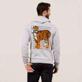 モダンカラフル虎プリント用文字10代の付き パーカ (裏面フル)