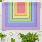 モダンカラフル虹色パターン キッチンタオル (折り畳み)