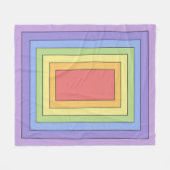 モダンカラフル虹色パターン フリースブランケット (正面(横))