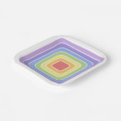 モダンカラフル虹色パターン ペーパープレート (傾斜あり)