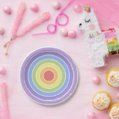 モダンカラフル虹色パターン ペーパープレート (パーティー)