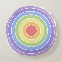 モダンカラフル虹色パターン ラウンドクッション