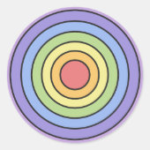 モダンカラフル虹色パターン ラウンドシール (正面)